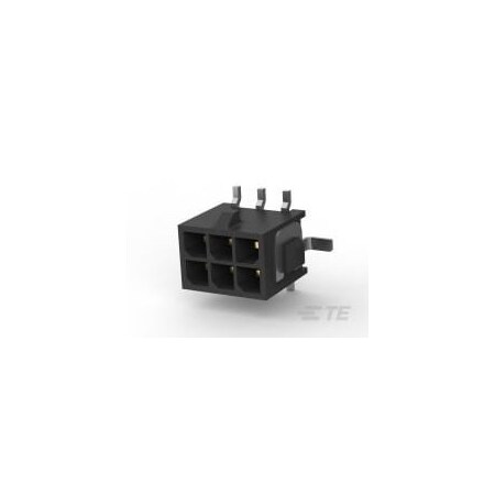 Te Connectivity Header, Black, High Temperature Nylon Insulation, 250 V AC/DC 3-794638-6